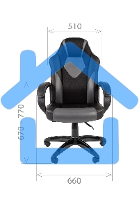 Кресло игровое Chairman game 17 черный/серый, экокожа/ткань TW, газпатрон 3 кл, ролики, механизм качания