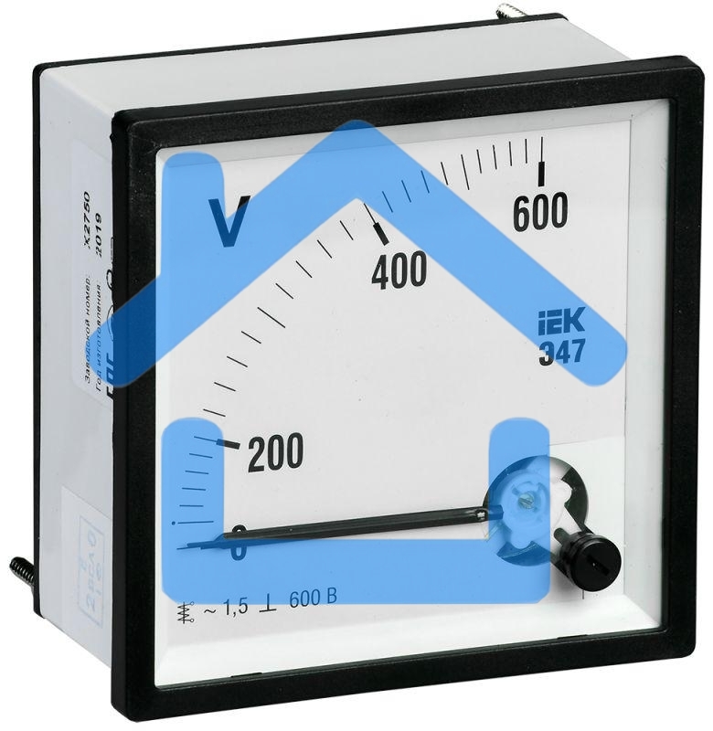Вольтметр Э47 72х72мм 600В кл. точн. 1.5 ИЭК IPV10-6-0600-E