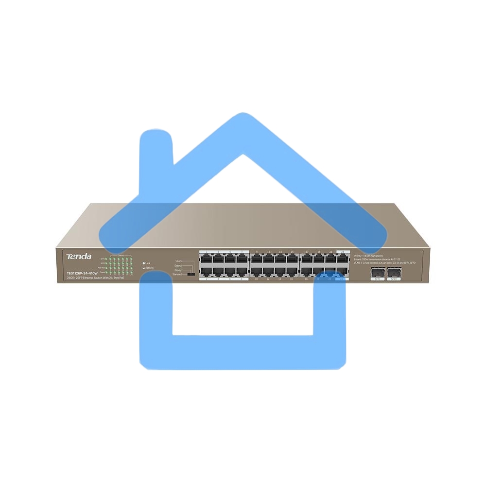 Коммутатор 24PORT 24POE TEG1126P-24-410W TENDA