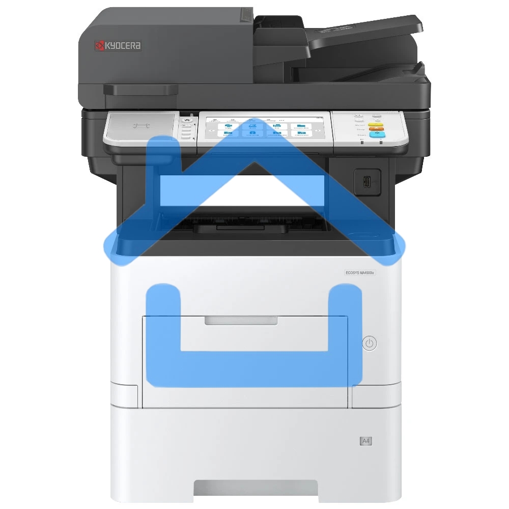 МФУ лазерное Kyocera ECOSYS MA4500ix (110C113NL0), A4, ч/б, печ. до 45 стр/мин., скан. до 60 стр/мин. (ч/б) 40 стр/мин. цвет, 1200 x 1200 dpi (печать) 600x600dpi (скан.), USB, RJ-45, Air Print, Mopria