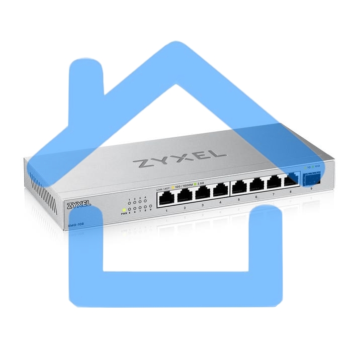 Коммутатор Zyxel XMG-108-ZZ0101F 8x2.5Гбит/с 1SFP+ неуправляемый