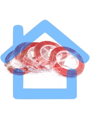 Скотч двусторонний прозрачный 3M с красной защитной лентой ширина 8мм 25м 5 шт