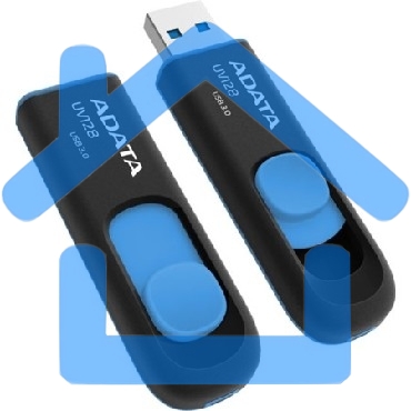Флешка USB ADATA UV128 (AUV128-64G-RBE), 64 Gb, USB 3.0, R/W 100/30, черный/синий