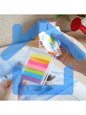 Закладки самоклеящиеся, индексы бумажные Hopax 21618 10x50мм, 7 цветов в упаковке, 40 листов, блистер