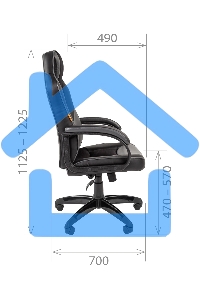 Кресло игровое Chairman game 17 черный/серый, экокожа/ткань TW, газпатрон 3 кл, ролики, механизм качания