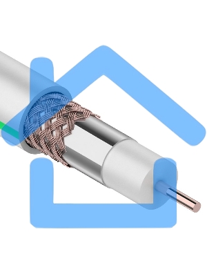 Кабель коаксиальный PROconnect SAT 703 B, Cu/Al/Cu, 64%, 75 Ом, бухта 100 м, белый