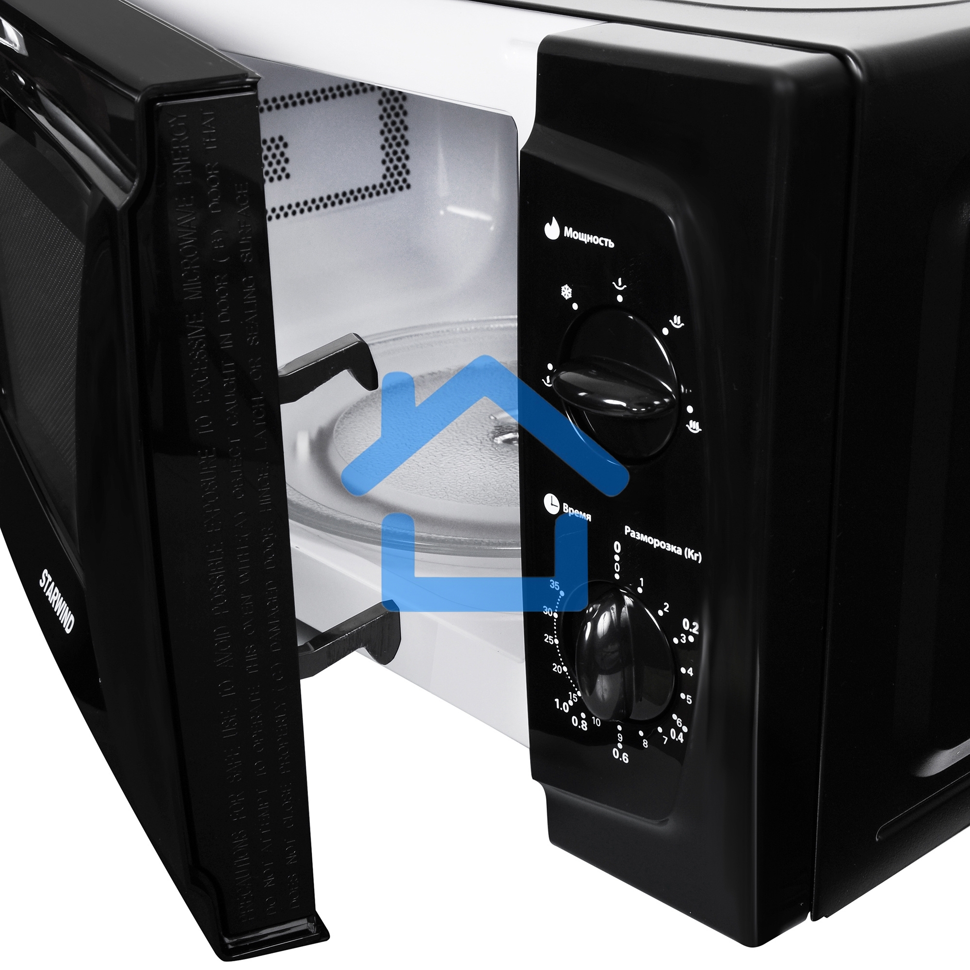 Микроволновая печь Starwind SWM5420 черный, 20 л, 700 Вт, переключатели - поворотный механизм