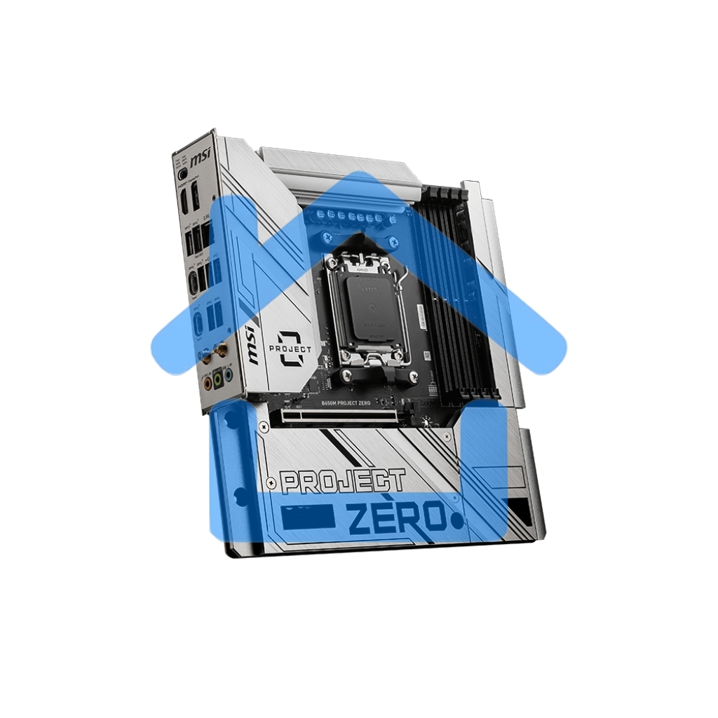 Материнская плата MSI B650M PROJECT ZERO, AM5, AMD B650, 4xDDR5, 4xSATA, 2xM.2, 1xPCIe 4.0 x16, 1xPCIe x1, 1xDP, 1xHDMI, 1x 2.5Gb LAN, 2xUSB-A 2.0, 2xUSB 3.2 Gen 1, 3xUSB 3.2 Gen 2, 3x3.5 мм, 7.1, mATX