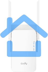 Повторитель беспроводного сигнала Cudy RE1200 AC1200 10/100BASE-TX/Wi-Fi белый