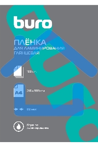 Пленка для ламинирования Buro 80мкм A4 (100шт) глянцевая 216x303мм
