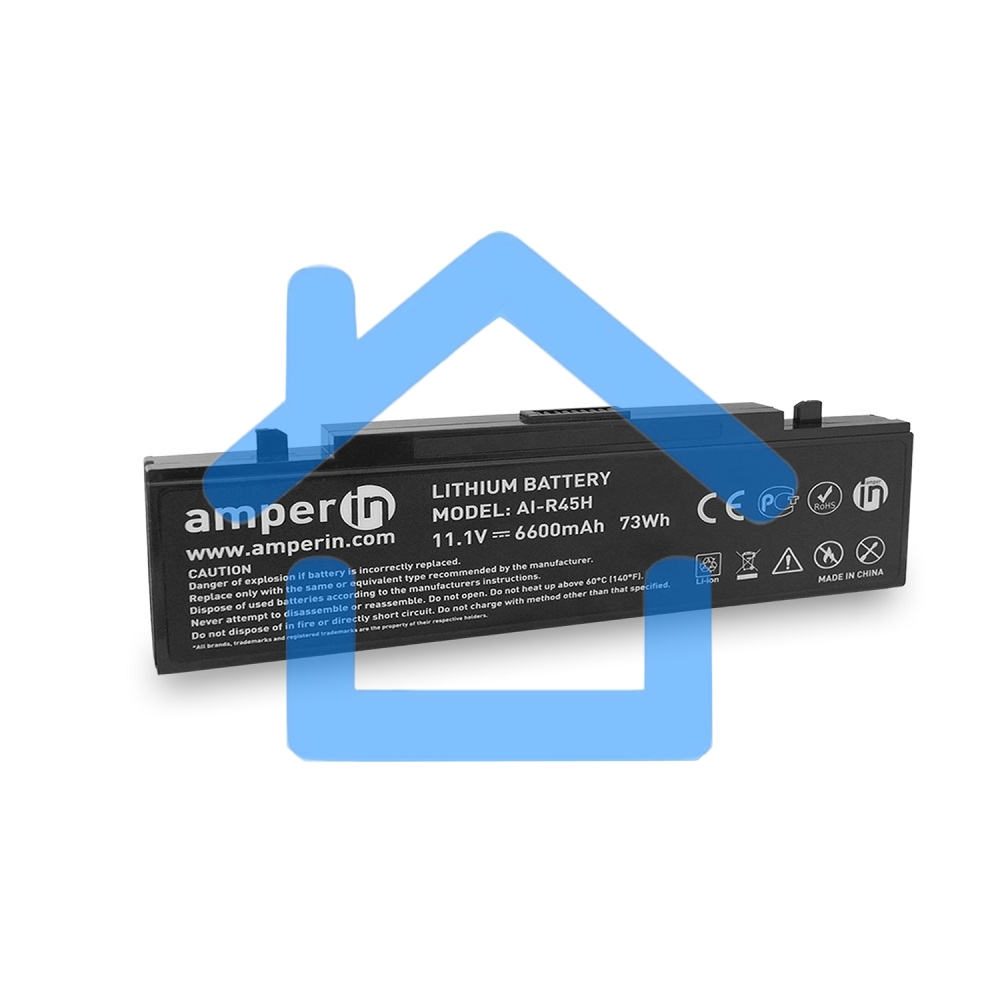 Аккумуляторная батарея Amperin для ноутбука Samsung NP, X, R, P, M 11.1V 6600mAh (73Wh) AI-R45H