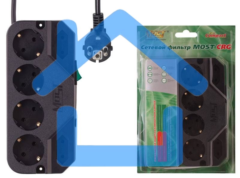 Сетевой фильтр Most СRG 2м (6 розеток) черный (коробка)