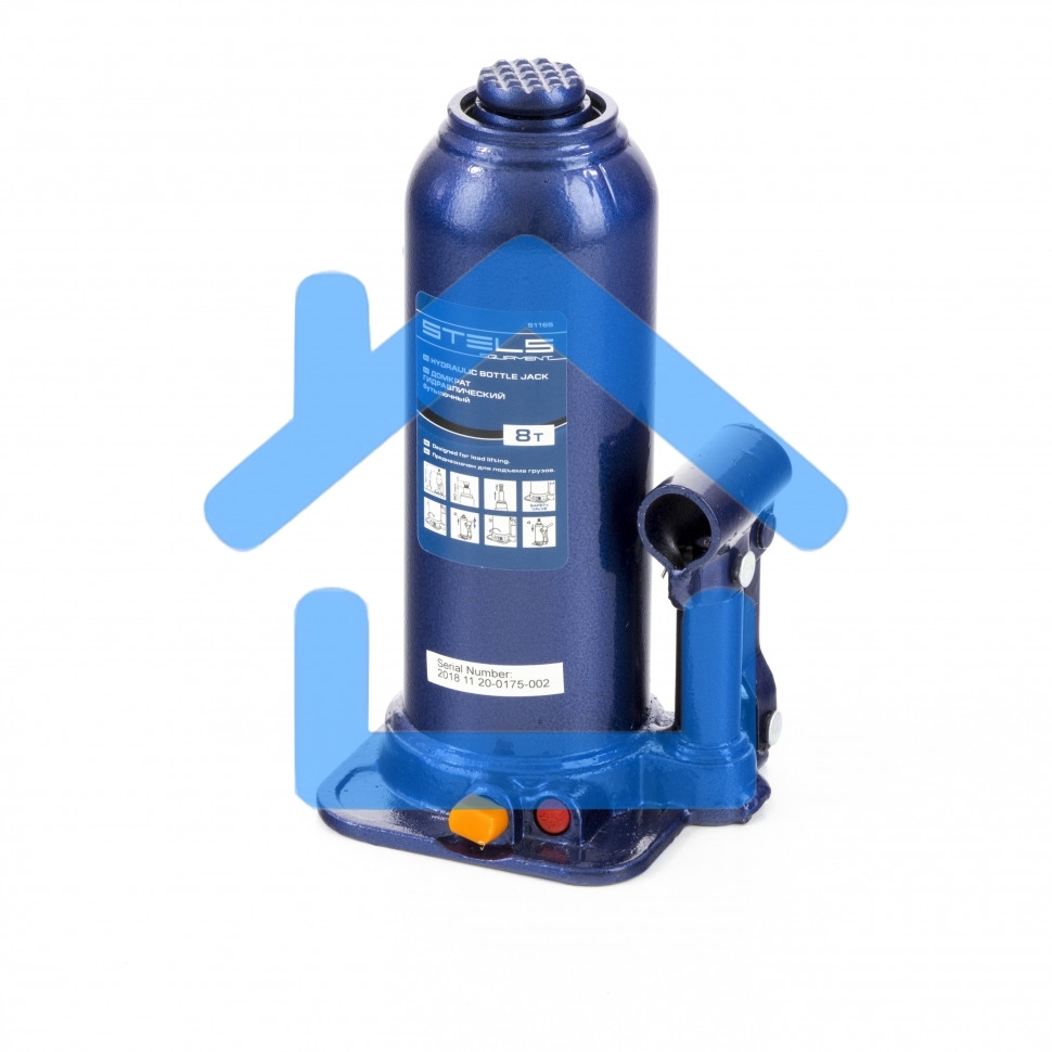 Домкрат гидравлический бутылочный, 8 т, h подъема 222-447 мм Stels