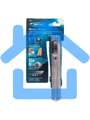 Нож 195 мм, метал.корпус, выдв. сегм. лезвие 25 мм (SK-5), метал. напр-щая, клипса для ремня Gross