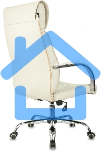 Кресло руководителя Бюрократ T-8010SL/IVORY слоновая кость, искусственная кожа, крестовина хром