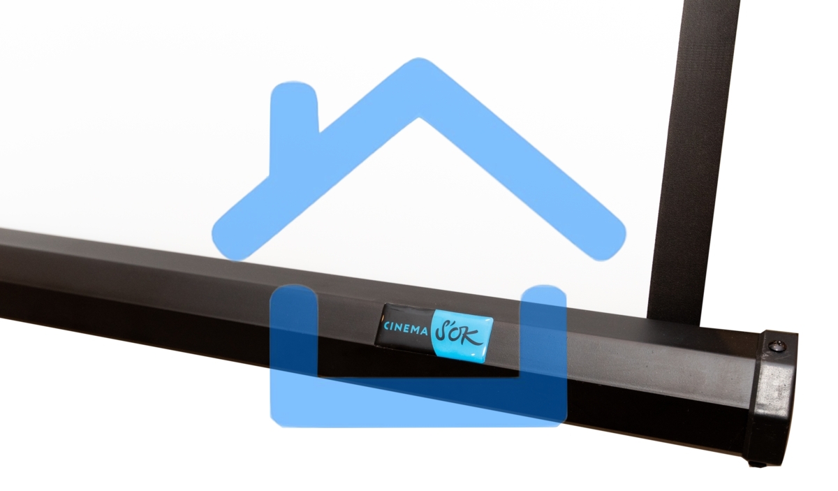 Экран 180x180см TriScreen 1:1 напольный рулонный черный 100'