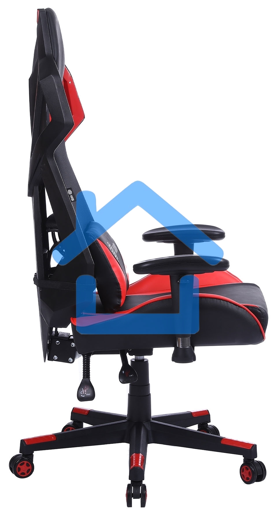 Кресло игровое Cactus CS-CHR-090BLR черный/красный, сиденье черный/красный, эко.кожа/сетка, крестовина пластик, пластик черный