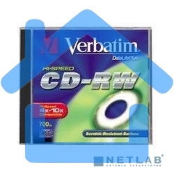 Диск CD-RW Verbatim 700Mb 10x Cake Box (10шт) (43480)