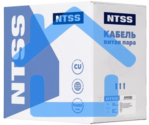 Кабель информационный NTSS NTSS-IN-UUTP4-5E-LSZH-GY кат.5E U/UTP 4 пары 24AWG LSZH внутренний 305м серый
