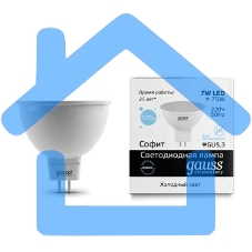 Лампа светодиодная LED Gauss 7Вт GU5.3 220В 6500К Elementary MR16 13537 Лампа светодиодная LED Gauss 7Вт GU5.3 220В 6500К Elementary MR16 13537