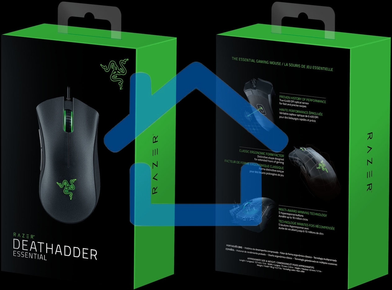 Мышь проводная Razer DeathAdder Essential черный, 6400 dpi, USB, кнопки - 5