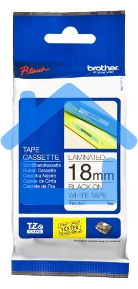 Картридж ленточный Brother TZE241 18x8 черный шрифт, белый фон, для Brother P-Touch
