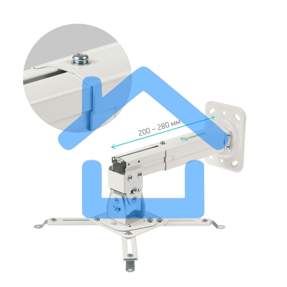 Потолочно-настенный кронштейн для проектора ONKRON K3A белый