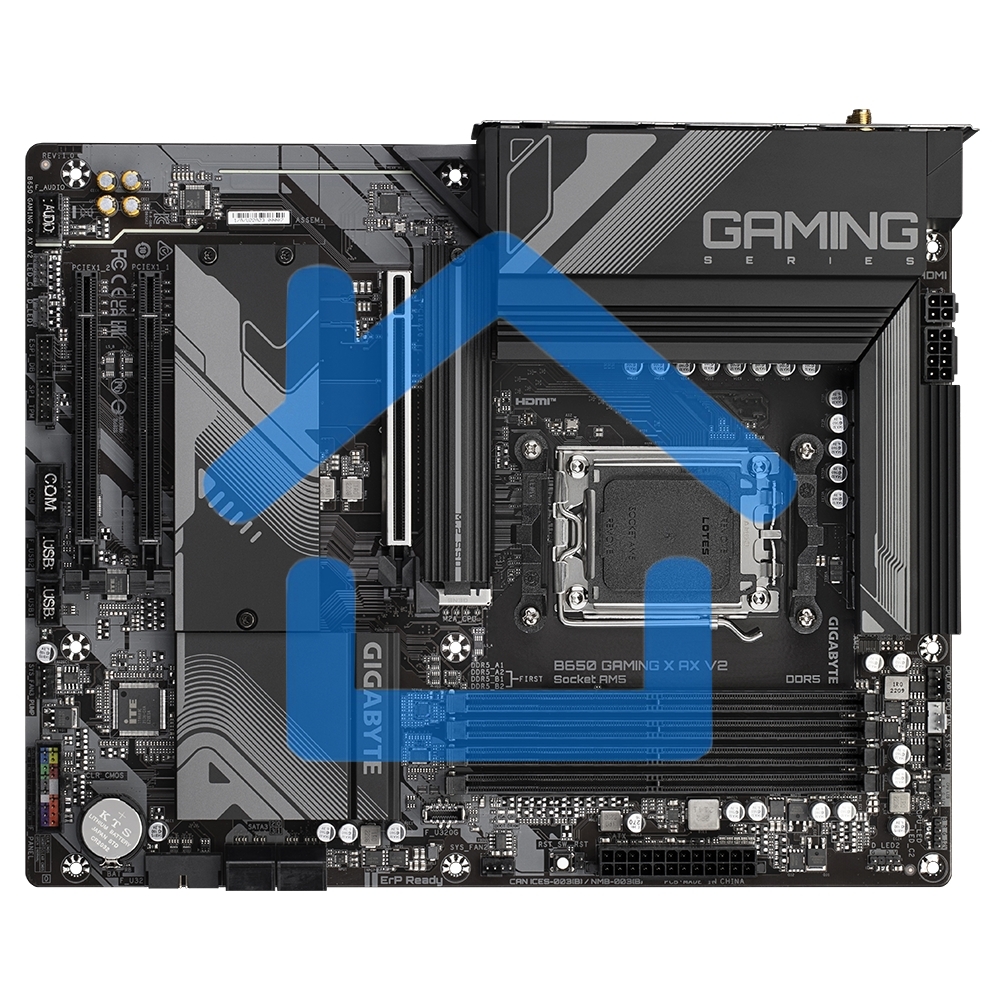 Материнская плата Gigabyte B650 GAMING X AX V2, AM5, AMD B650, 4xDDR5, 4xSATA, 3xM.2, 1xPCI-E 4.0 x16, 2xPCI-E 3.0 x1, 1xUSB-A 3.2 Gen 2, 3xUSB-A 3.2 Gen 1, 1xUSB-C 3.2 Gen 2, 1x 2.5Gb LAN, 3x3.5 мм, 7.1, ATX