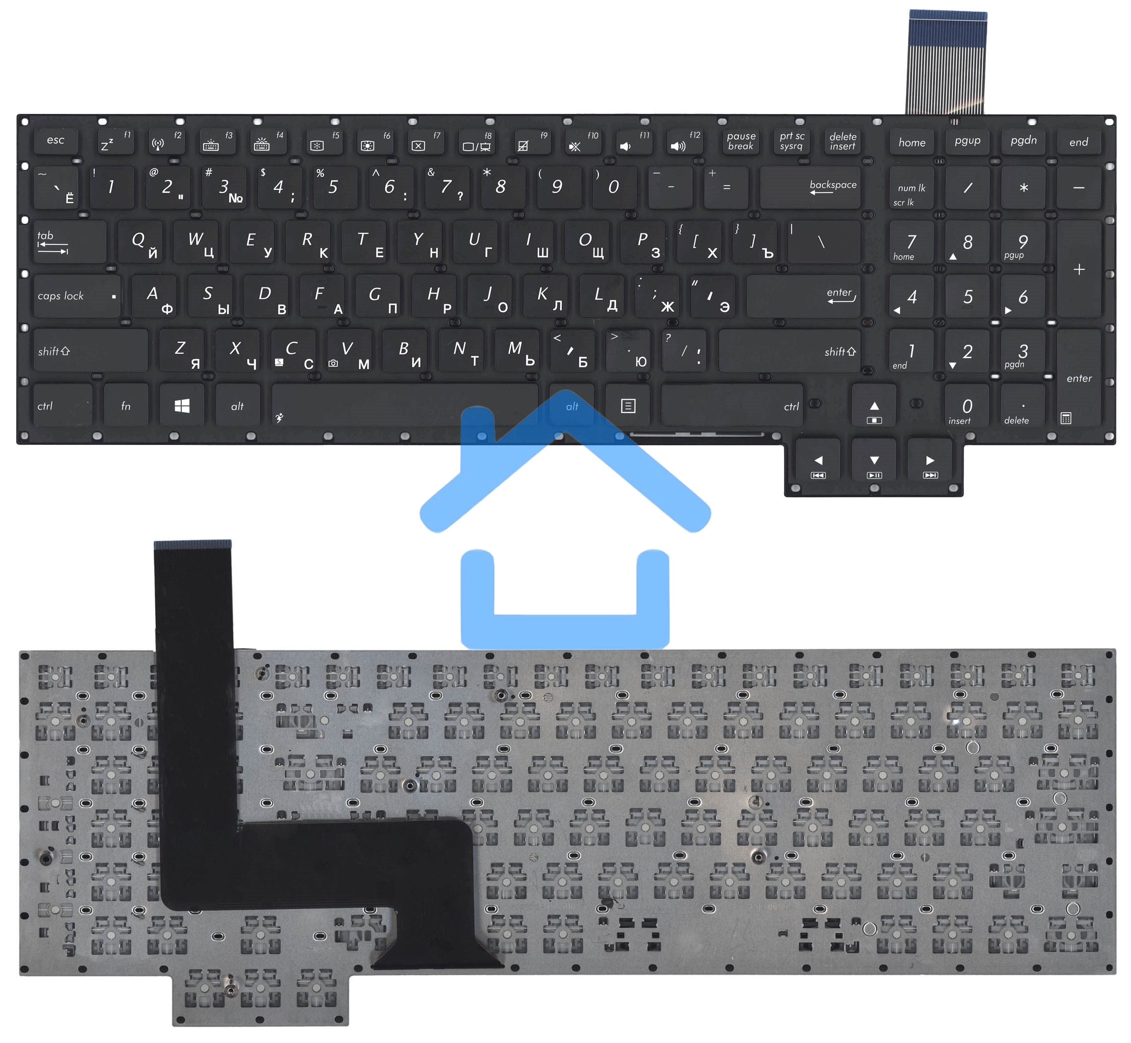 Клавиатура для ноутбука Asus G750 G750JX G750JW черная без рамки