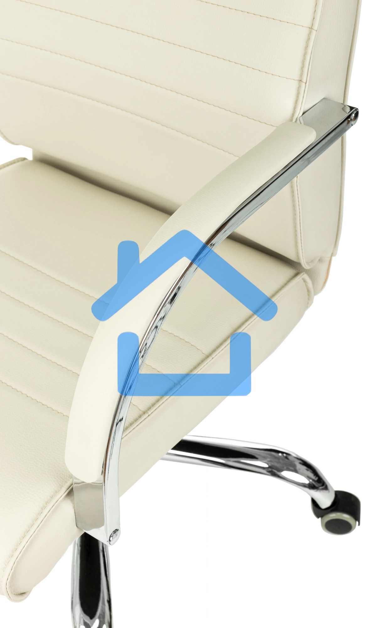 Кресло руководителя Бюрократ T-8010SL/IVORY слоновая кость, искусственная кожа, крестовина хром