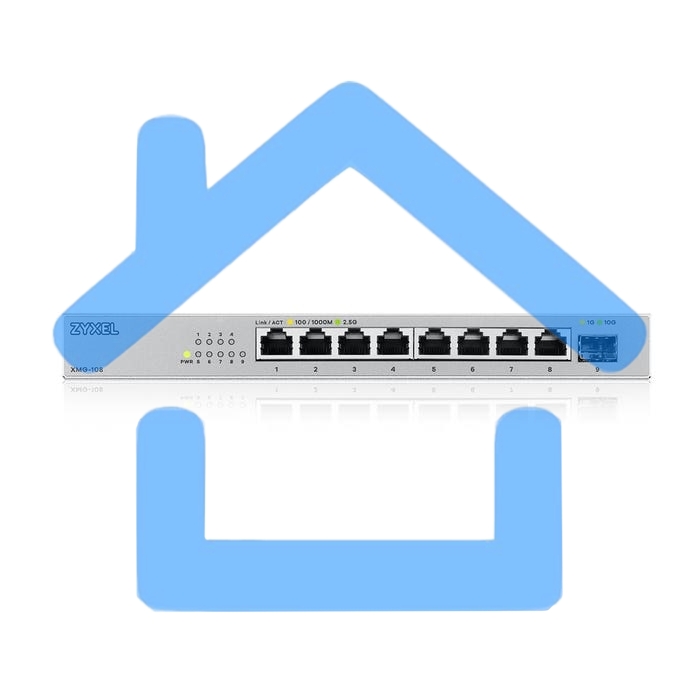 Коммутатор Zyxel XMG-108-ZZ0101F 8x2.5Гбит/с 1SFP+ неуправляемый