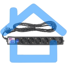 Фильтр-удлинитель PC 3м 6р, черный 16А, SPG6-B1