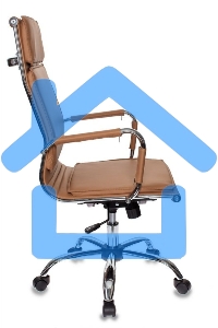 Кресло руководителя Бюрократ CH-993/camel светло-коричневый, искусственная кожа, крестовина хромированная