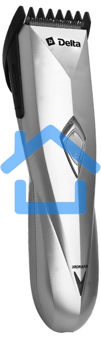 Машинка для стрижки Delta DL-4035А серебристый (серебристый, 2 Вт, аккум. батарея 1,2 В, регулировка длины срезаемых волос, ножи из нержавеющей стали, время работы при заряженной батарее 30 мин., в комплекте: расческа, ножницы, масленка, щетка для чистки)