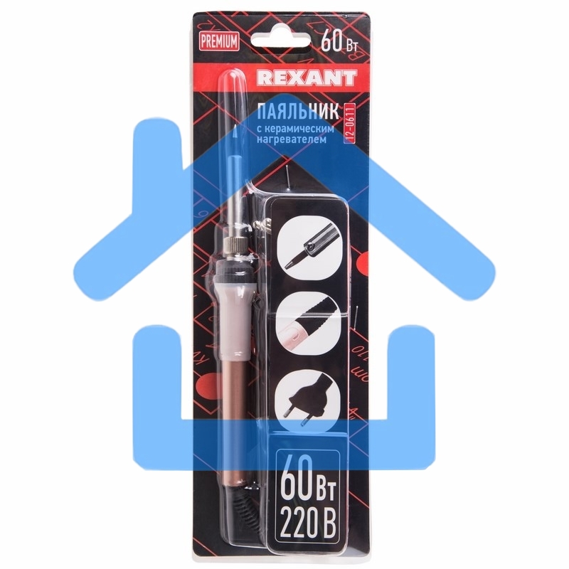 Паяльник Rexant с керам. нагревателем 220В/60Вт /Japan type/ 12-0611