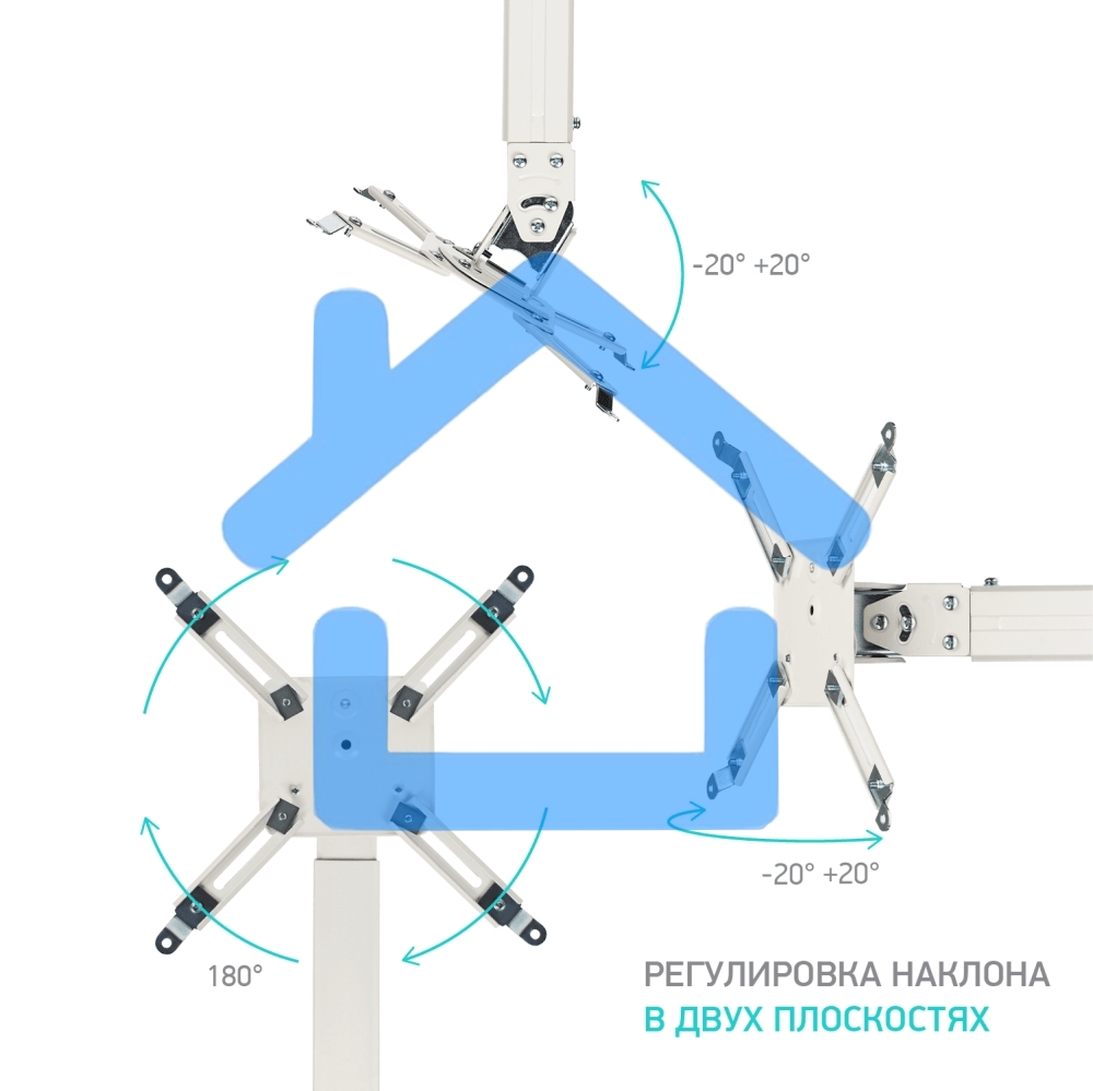 Потолочно-настенный кронштейн для проектора ONKRON K3A белый