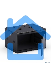 Шкаф телекоммуникационный настенный NEOMAX 6U (600х450), стеклянная дверь, замок-ключ (3 шт), разборный, цвет черный (1 коробка) NCB-WM6U-6045GK3-100-BK