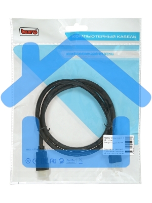 Кабель аудио-видео Buro HDMI (m)/HDMI (m) 1м. Позолоченные контакты черный (BHP HDMI 2.0-1)