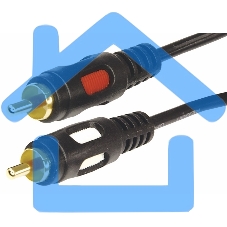 Шнур 2 RCA - 2 RCA, длина 1,5 м етра, черный (GOLD) Rexant 17-0143