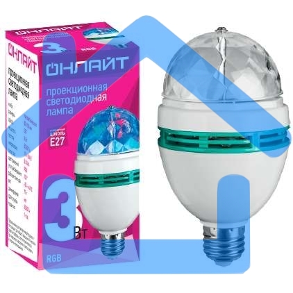 Лампа светодиодная ОНЛАЙТ 61120 OLL-DISCO-3-230-RGB-E27