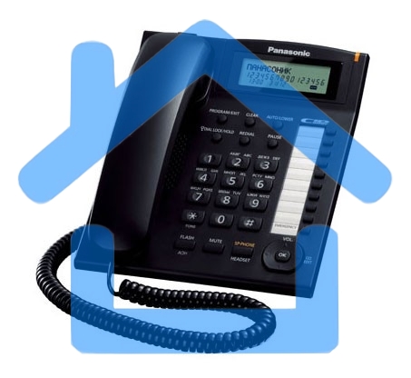 Телефон проводной Panasonic KX-TS2388RUB черный индикатор вызова,повторный набор последнего номера,4 уровня громкости звонка