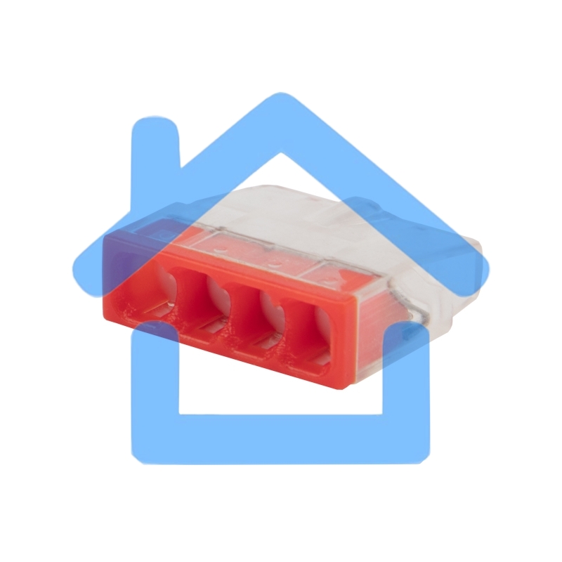 Экспресс-клемма с пастой Rexant СМК 2273-244, 4-проводная 0.5-2.5 мм², прозрачная, блистер (20 шт./уп.)