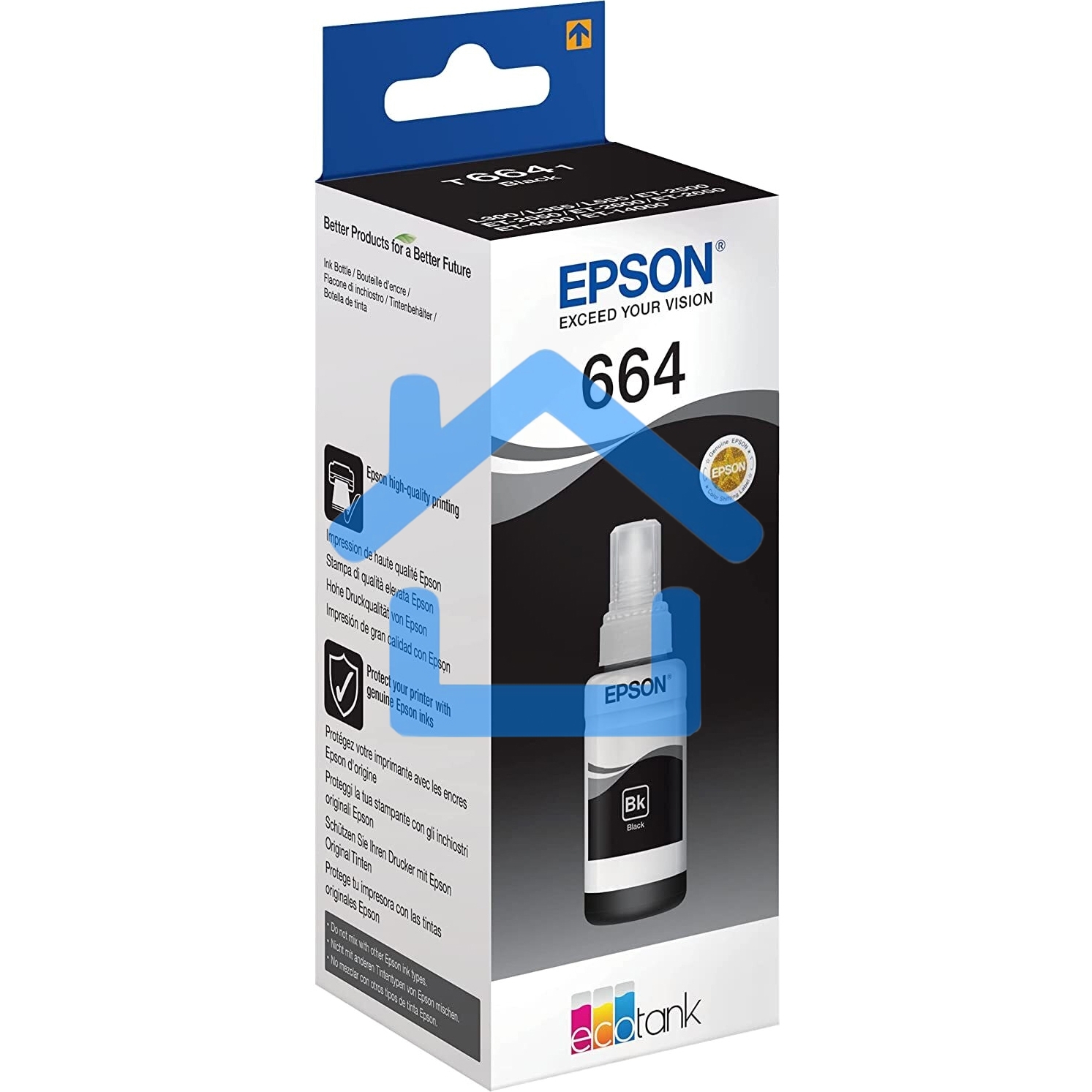 Чернила Epson T6641 (C13T66414A) черный (70 мл.) для L100/L110/L120/L132/ L200/L210/L222/ L300/L312/L350/L355/L362/L366/ L456/L550/L555/L1300