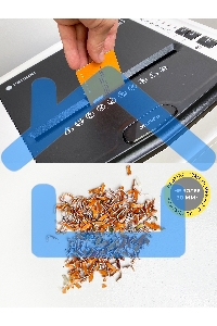 Шредер Heleos АП20-5 белый/черный с автоподачей (секр.P-5) перекрестный 131лист. 20лтр. скрепки скобы пл.карты