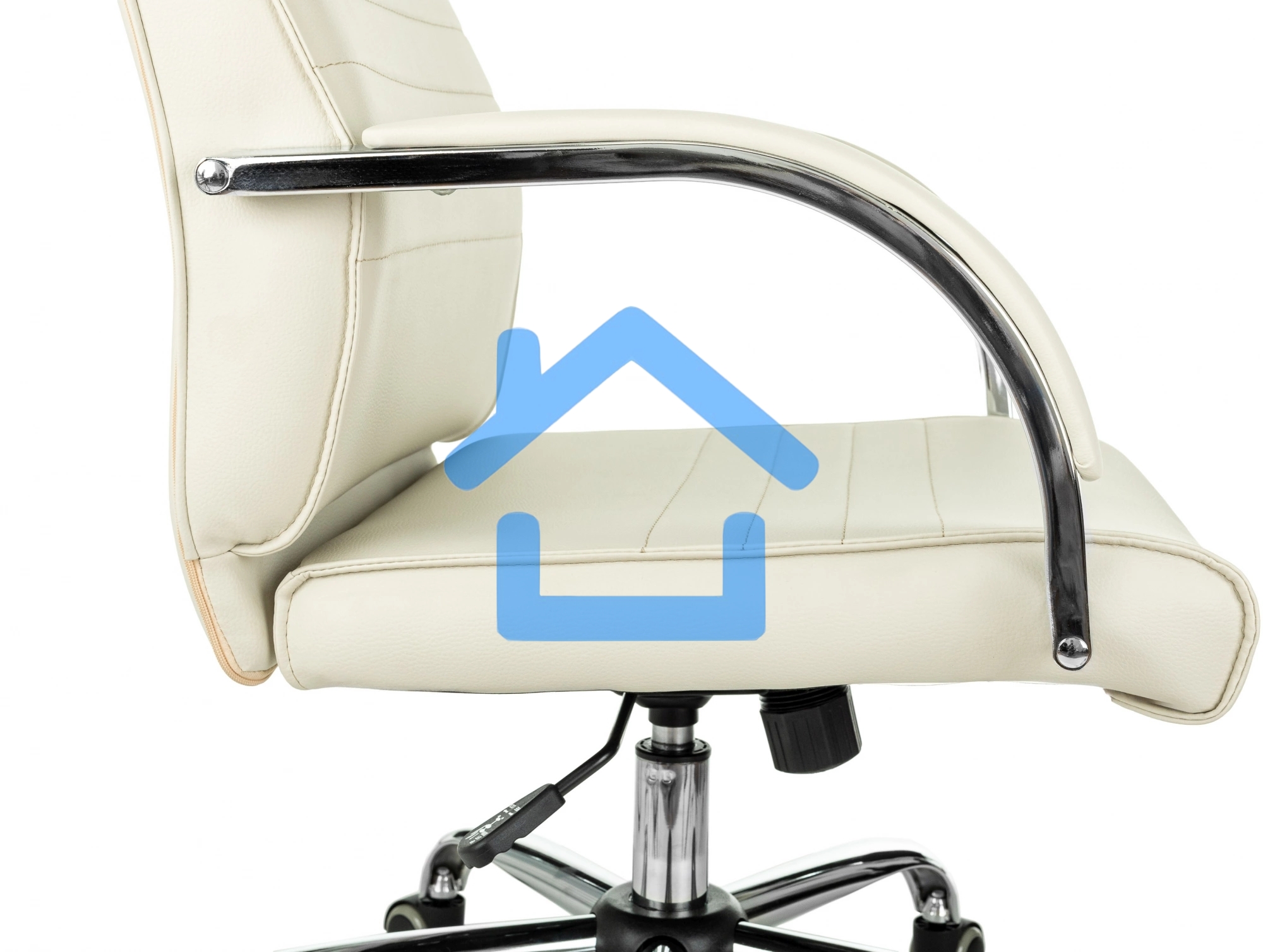 Кресло руководителя Бюрократ T-8010SL/IVORY слоновая кость, искусственная кожа, крестовина хром