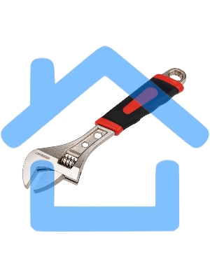 Разводной ключ Rexant 250 мм никелированный, двухкомпонентная рукоятка