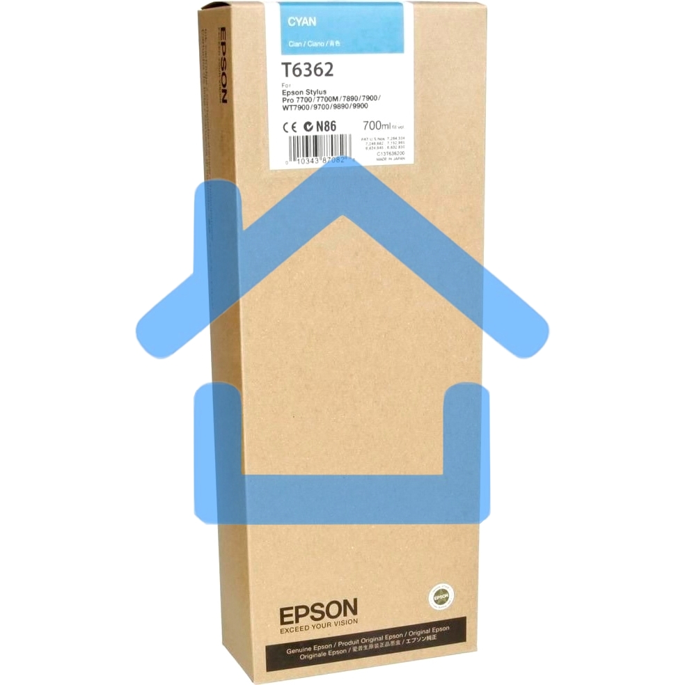 Картридж струйный Epson C13T636200 голубой (700 мл) для Stylus 7700, 7890, 7900, 9700, 9890, 9900, WT7900