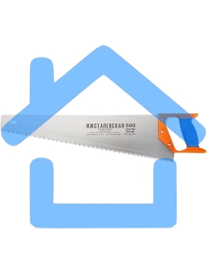 Ножовка по дереву, 400 мм, шаг зубьев 4 мм, пластиковая рукоятка (Ижевск) Россия