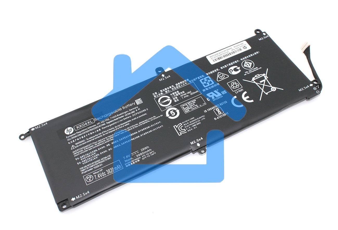 Аккумуляторная батарея для ноутбука HP Pro Tablet x2 612 G1 (KK04XL) 7.4V 3820mAh