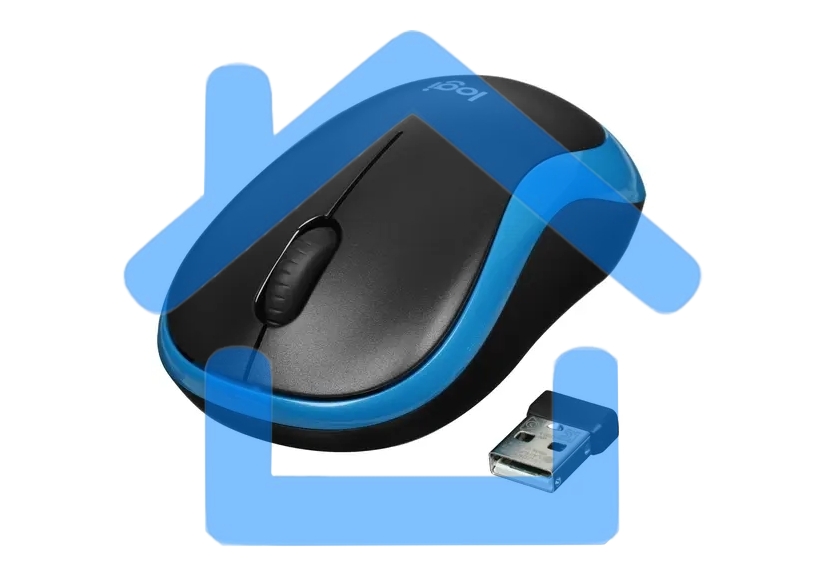 Мышь беспроводная Logitech M185 синий, 1000 dpi, радиоканал, USB, кнопки - 3